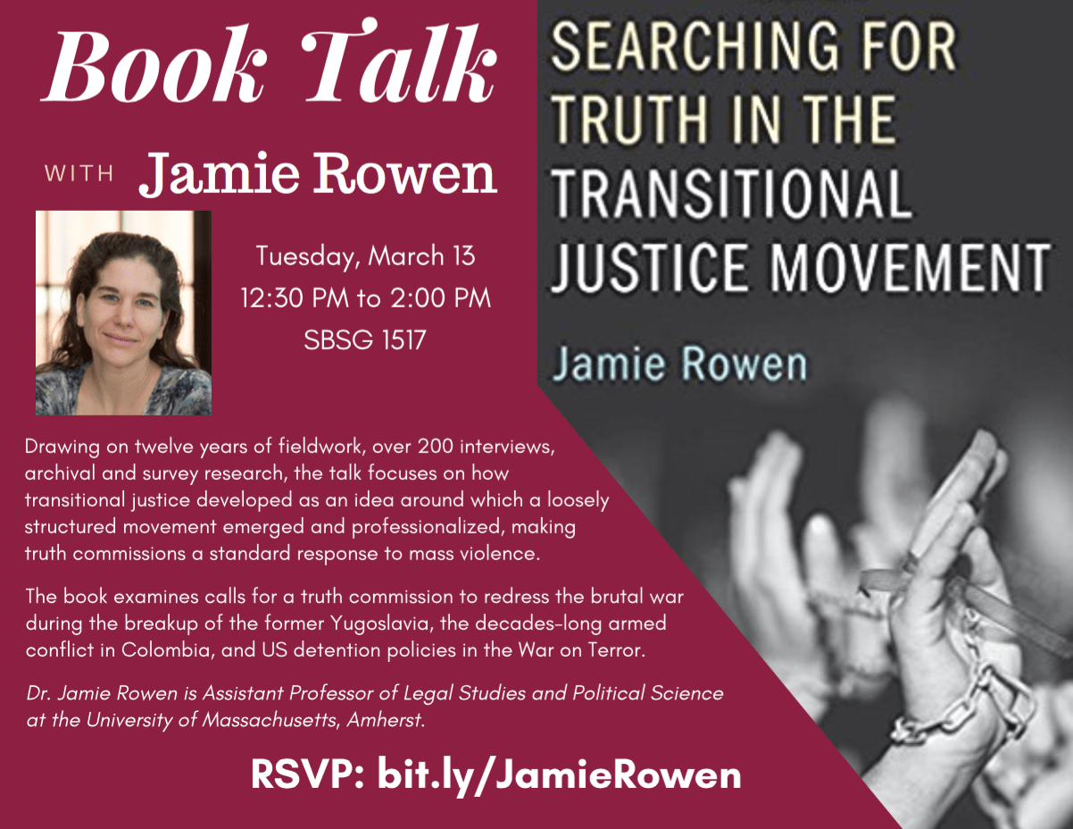 Book Talk with Jamie Rowen – 3/13/18